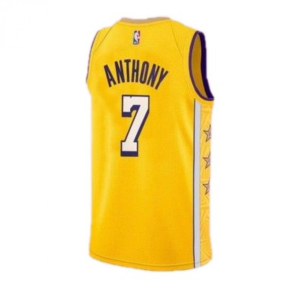 Men's Los Angeles Lakers Carmelo Anthony #7 Yellow Swingman NBA Jersey - City Edition-Pro Kit Vault | Brand New 26/27 Sports Jerseys